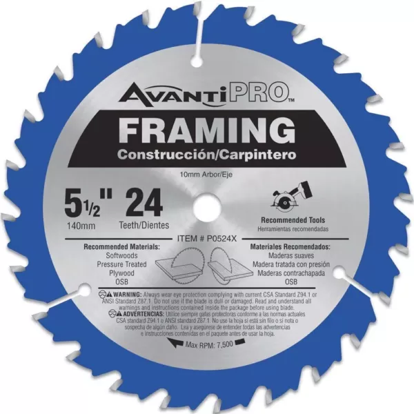Avanti Pro 5-1/2 in. x 24-Teeth Framing Saw Blade