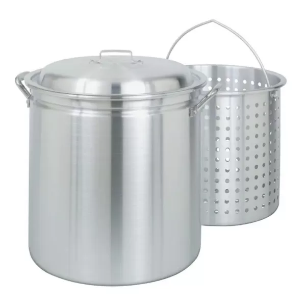 Bayou Classic 60 qt. Aluminum Stock Pot in Silver with Lid