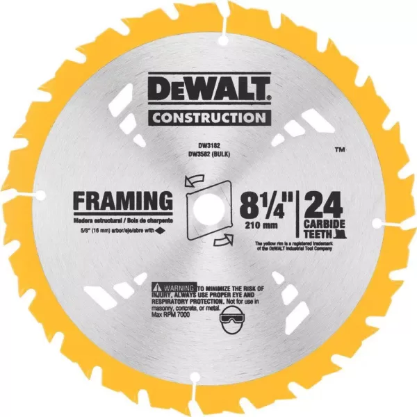 DEWALT 8-1/4 in. 24T Carbide Framing Circular Saw Blade