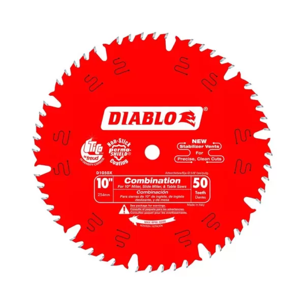 DIABLO 10 in. x 50-Teeth Combination Saw Blade
