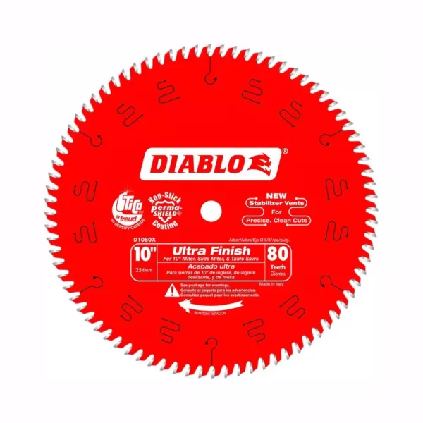DIABLO 10 in. x 80-Teeth Ultra Finish Saw Blade