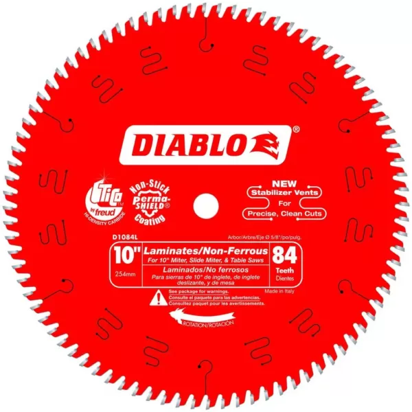 DIABLO 10 in. x 84-Teeth Laminate/Non-Ferrous Metal Cutting Saw Blade