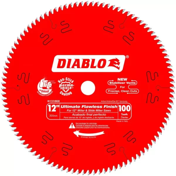 DIABLO 12 in. x 100-Teeth Ultimate Polished Finish Saw Blade