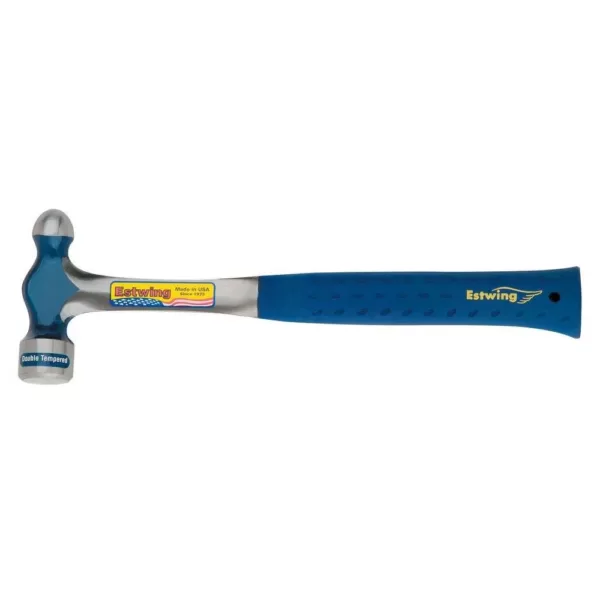 Estwing 12 oz. Solid Steel Ball Peen Hammer with Blue Vinyl Shock Reduction Grip