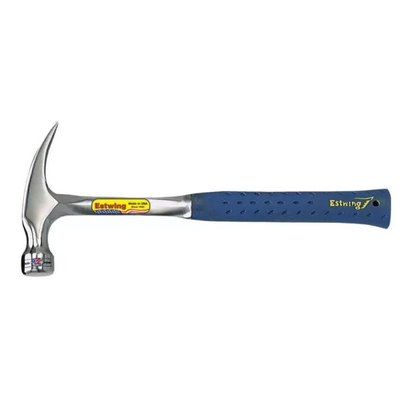 Estwing 20 oz. Solid Steel Rip Hammer with Milled Face and Blue Vinyl Shock Reduction Grip