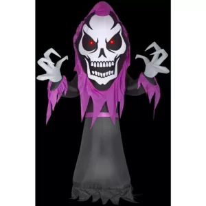 Gemmy 10 ft. H Skeleton Reaper with Red LED Eyes-Giant Halloween Inflatable