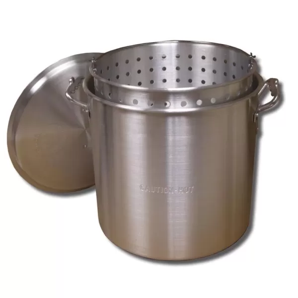 King Kooker 100 qt. Aluminum Stock Pot in Silver with Lid