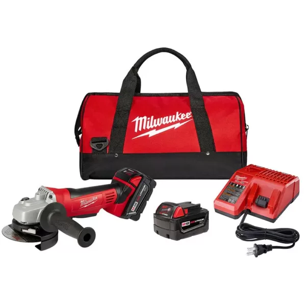 Milwaukee M18 18-Volt Lithium-Ion Cordless 4-1/2 in. Cut-Off Grinder Kit with (2) 3.0Ah Batteries, Charger, Tool Bag