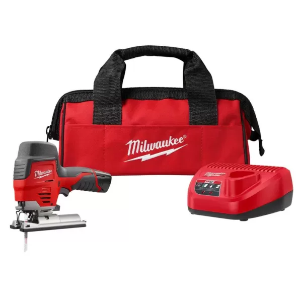 Milwaukee M12 12-Volt Lithium-Ion Cordless Jig Saw Kit with One 1.5 Ah Battery, Charger, Tool Bag