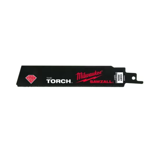 Milwaukee 6 in. Diamond-Grit TORCH SAWZALL Reciprocating Saw Blade (1-Pack)