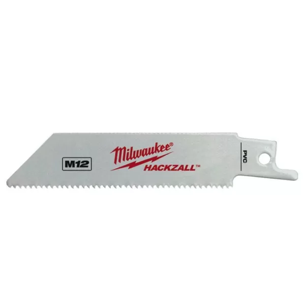 Milwaukee 4 in. 12 Teeth Per in. PVC Cutting HACKZALL Reciprocating Saw Blades (5 Pack)