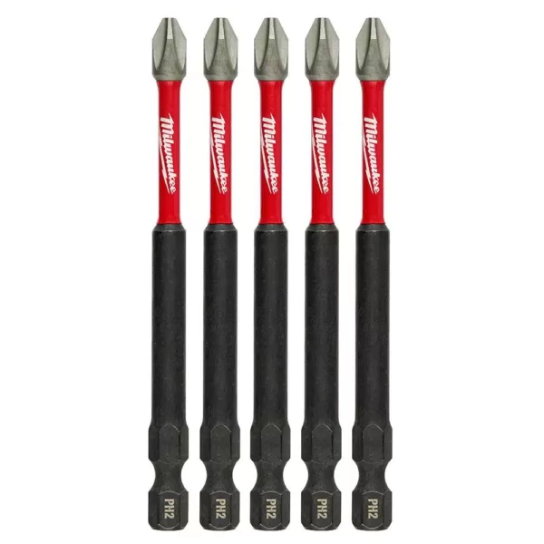 Milwaukee #2 Philips Shockwave 3-1/2 in. Impact Duty Steel Driver Bits (5-Pack)