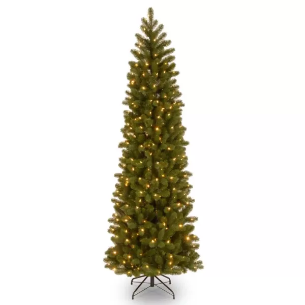 National Tree Company 9 ft. Downswept Douglas Pencil Slim Fir Artificial Christmas Tree with Clear Lights