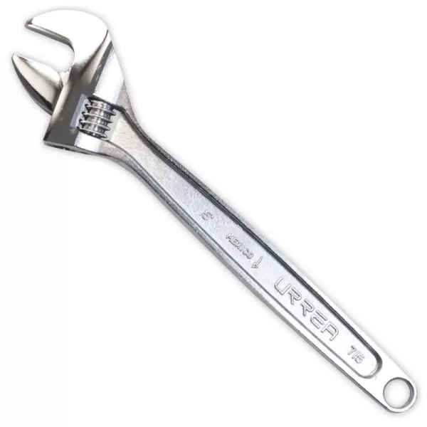 URREA 10 in. Long Chrome Adjustable Wrench