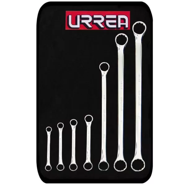 URREA Box End 15 Degrees 12-Point Chrome Wrench Set (7-Piece)