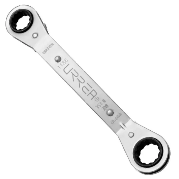 URREA 1/4 in. x 5/16 in. 12 Point Offset Box End Ratcheting Wrench