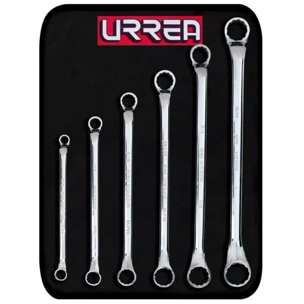 URREA Box End 45-Degrees 12-Point Chrome Wrench Set (6-Piece)